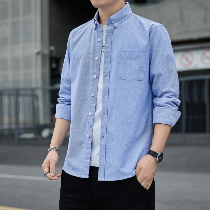 เสื้อเชิ้ตแขนยาวผ้าอ๊อกฟอร์ดแบบเป็นทางการสําหรับผู้ชาย M - 5 Xl