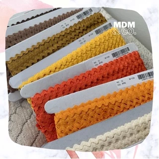 [ขายยกพับ] 〰 เทปถักซิกแซก สำหรับตกแต่ง (Ric Rac Braid) กว้าง 0.8 ซม. | 1 พับมี 36 หลา 🌈 | ริบบิ้นตกแต่งสำหรับงาน DIY 〰