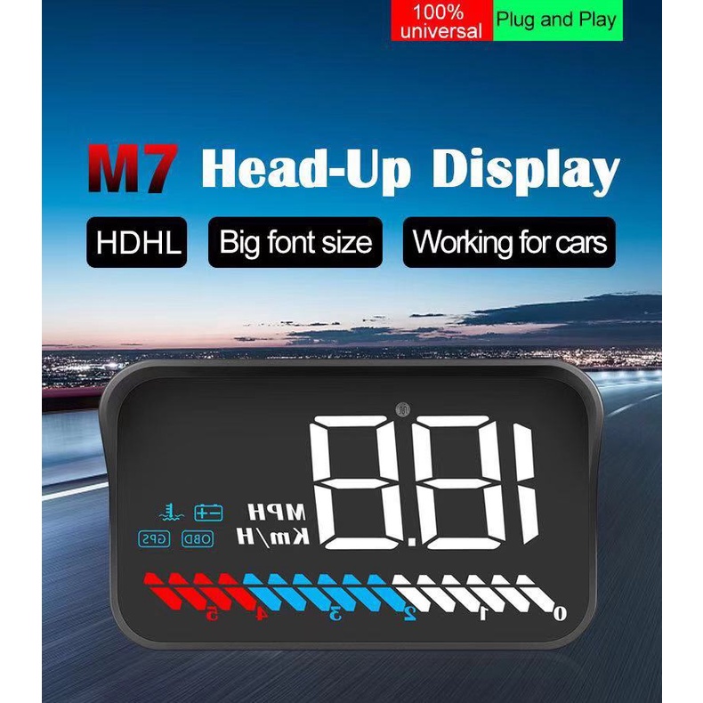 ไมล์วัดความเร็ว ดิจิตอล เกจวัดความเร็วดิจิตอล วัดความเร็วรถ สะท้อนกระจก รุ่น OBD2+GPS M7 Enjoy safer driving   Car 9910