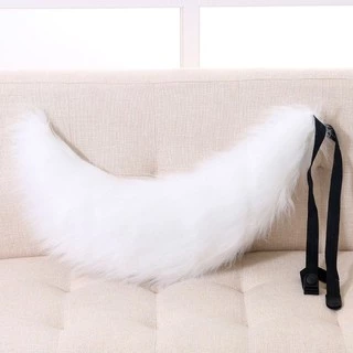 หางจิ้งจอก หมาป่า 70cm อ้วนๆ ฟูนุ่ม [พร้อมส่ง] แบบเข็มกลัด+ริบบิ้นมัดเอว