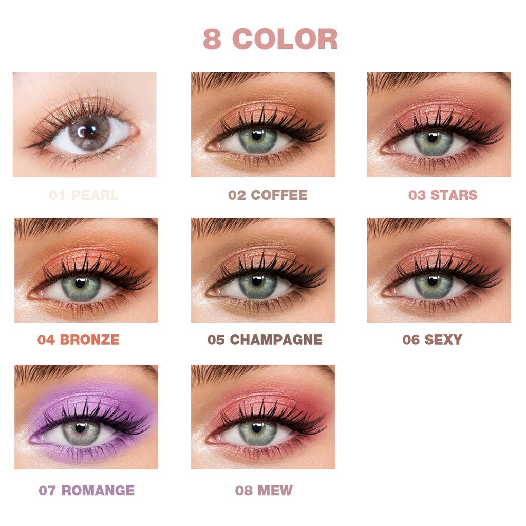 Lamuseland เครื่อง ลิปกลอส คอนซีลเลอร์ บลัชออน อายแชโดว์ มีให้เลือก 12 สี #8