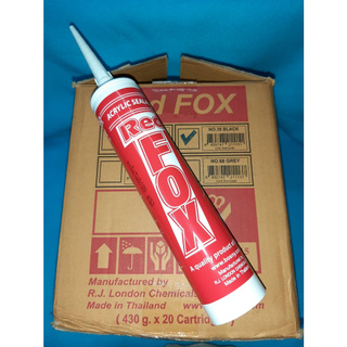 กาวซิลิโคน RED FOX ACRYLIC SEALANT สีดำ จำนวน 1 กล่อง(20 หลอด) (GL132) กาวซิลิโคน ซิลิโคน อะคิลิก