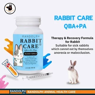 RANDOLPH RABBIT CARE แรนดอล์ฟ อาหารเสริมพลังงานกระต่ายป่วย สูตร QBA+PA (70 กรัม)