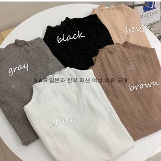 S Miss  New shiny wooden ear edge slim fit large thickened bottomed long sleeved sweater for women