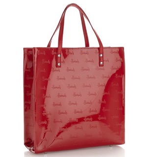 (NEW) Harrods Debossed Logo Tote (Red) size M