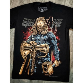 เสื้อยืดโอเวอร์ไซส์Bt147 เสื้อยืดผ้าฝ้าย พิมพ์ลาย BLACK TIMBER GOD OF THUNDER END GAME MARVEL UNIVERSE AVENGERS HERO MOV