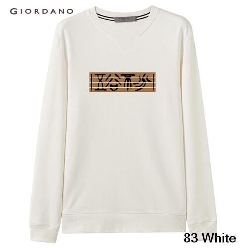 GIORDANO UNISEX Printed crewneck sweatshirt 91099607