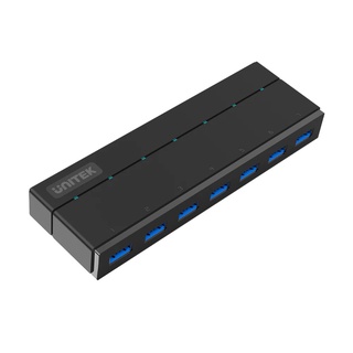 UNITEK Y-3184 USB 3.0 7-Port Hub with 1.5A Charging Per Port. Super Speed Data Transfer up to 5Gbps.