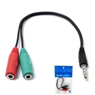 สายแปลง หูฟัง และ ไมค์ คอมฯ 2 แจ็ค เข้ามือถือ (หูฟัง+ไมค์) เป็นแจ็ค 3.5 มม mic/ear Cable Audio 3.5MM