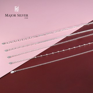 3️⃣ สร้อยข้อมือเงินแท้ 92.5% แบบเกลี้ยง✨[Major Silver Store] สร้อยข้อมือขนาดเล็ก Silver925  S925