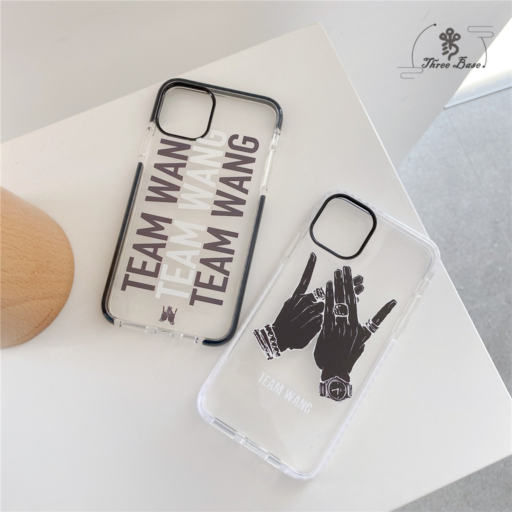 №❶Kpop Jackson Wang TEAM WANG phone case For iPhone 11 Fashion label 6plus 7 8Plus X XS XR XSMax 11Pro max iphone 12 min