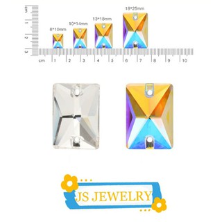 คริสตัลสีรุ้ง🍭🍭BG🧇🧇ก้อนแบน 8×10mm