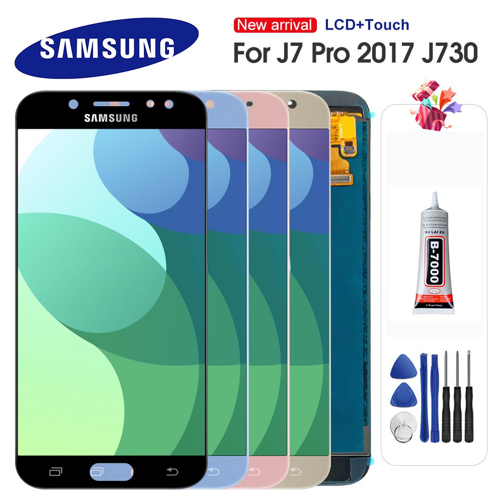 ชุดประกอบหน้าจอสัมผัสดิจิทัล LCD ปรับความสว่างได้ สําหรับ Samsung Galaxy J7 Pro 2017 J730 J730F J7