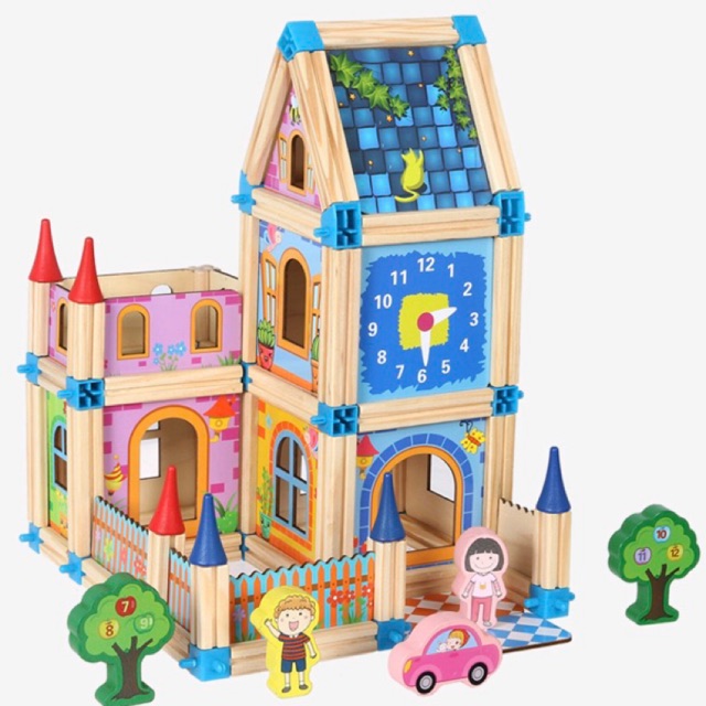 Babytime บล็อคไม้ บล๊อคไม้สร้างเมือง Architecture Building Block ของเล่นไม่เสริมสร้างจิ
