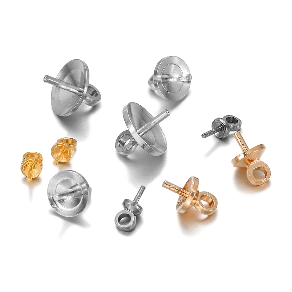 St.kunkka 50-100 ชิ้น ตะขอเกลียว ลูกปัดทองเหลืองสําหรับทําเครื่องประดับ