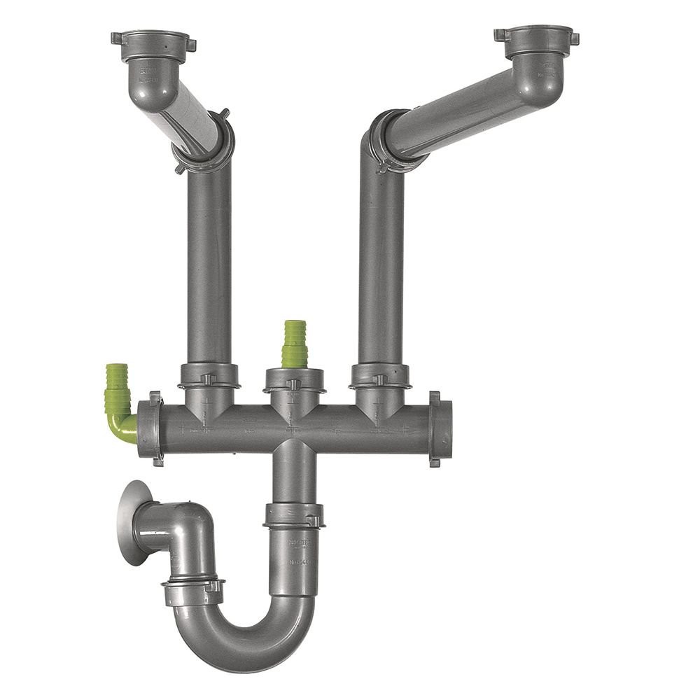 อุปกรณ์อ่างล้างจาน ท่อน้ำทิ้ง 2ทาง FRANKE SIPHON 2 VIA อ่างล้างจาน อุปกรณ์ ห้องครัว อุปกรณ์ PLUMBING