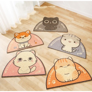 PEKO PET&amp;CAT พรมดักทรายแมว 1 ชั้น ลายการ์ตูนน่ารัก พรม วางหน้าห้องน้ำ พรมเช็ดเท้า พรมลายการ์ตูน