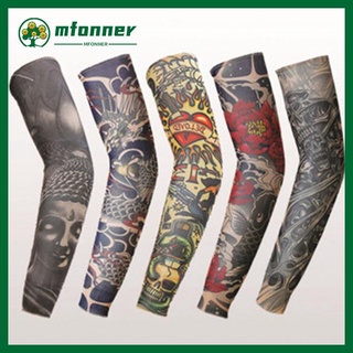 Ready Stock Stretch Nylon Sleeves Halloween Tattoo Props Uv Sun Protection Cooling Outdoor Sports Horseback Riding