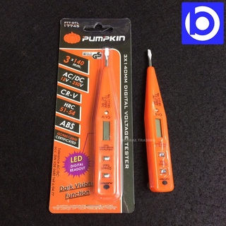 Pumpkin ไขควงเช็คไฟ ดิจิตอล 3x140 mm. รุ่น 17745 ( Voltage Tester )