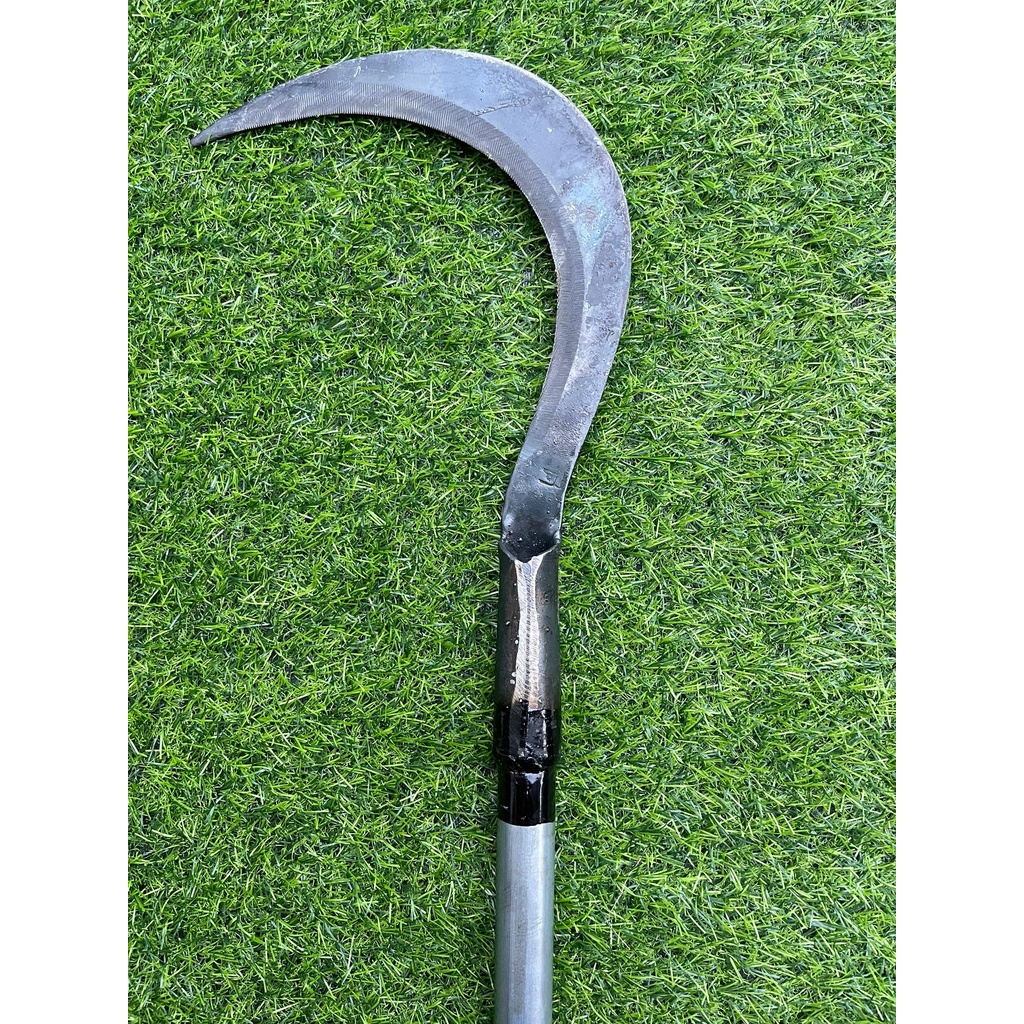 มีดพร้า มีดฟันต้นไม้ ผลิตจากเหล็กหนา คุณภาพดี มีดถางดายหญ้า มีดหวดโค้งปลายตัด - รูปที่ 7