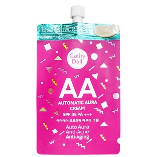 Cathy Doll AA Automatic Cream SPF45 PA+++ เคทีดอลล์ เอเอออโต้เมติกออร่าครีม เอสพีเอฟ45 พีเอ+++ 6ML(ขาย1ชิ้น)