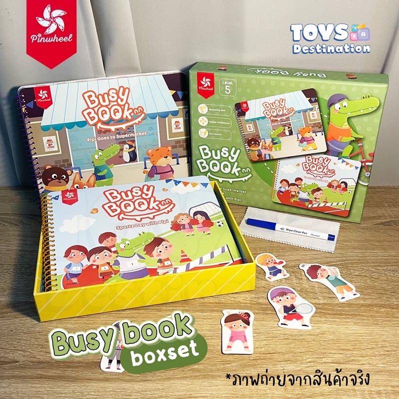 ✅พร้อมส่งในไทย✅ Pinwheel Busy Book / Quiet Book Level 5 กล่องเขียว Little Crocodile Game and Going T