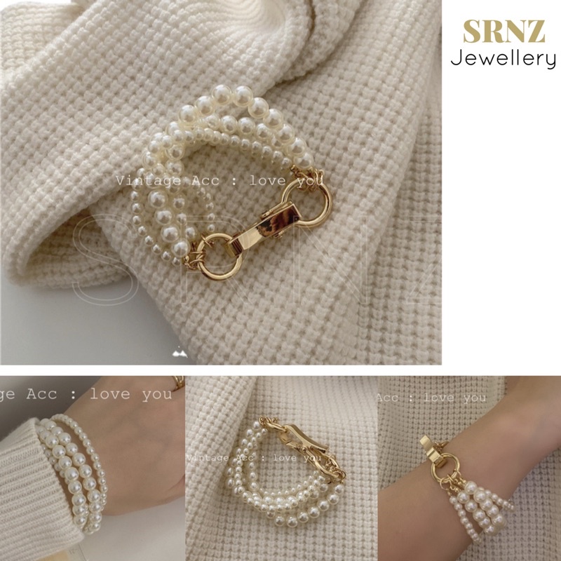ELAINE PEARL BRACELET GELANG PEARL RANTAI TANGAN MUTIARA GELANG แฟชั่น JEWELERY