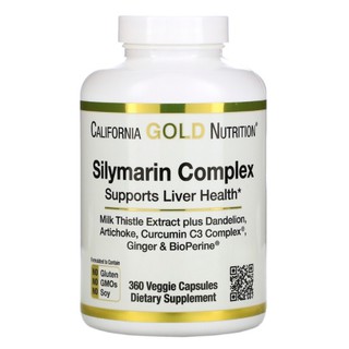 บำรุงตับ 120,360เม็ด Silymarin Complex, Liver Health, Milk Thistle, Curcumin, Artichoke, Dandelion, Ginger, Black Pepper