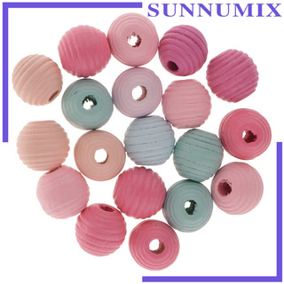 [Sunnimix] ลูกปัดไม้หลากสี 20 ชิ้นสําหรับทําเครื่องประดับ Diy