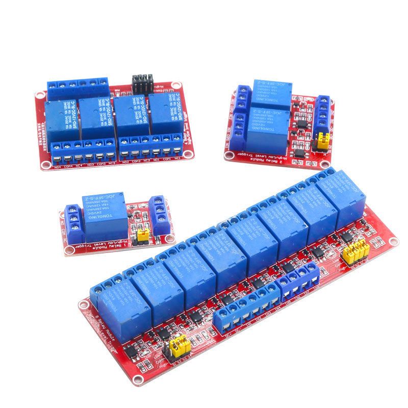 1/2/4/6/8 ช่อง 5V12V24V โมดูลรีเลย์ การแยกออปโตคัปเปลอร์ ไมโครคอนโทรลเลอร์ทริกเกอร์ระดับสูงและต่ำ