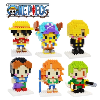 One Piece Figures Luffy Ace Nami Zoro Chopper Sanji Robin Anime Figurines Toy Mini Blocks For Children Boyfriend Teenage 372