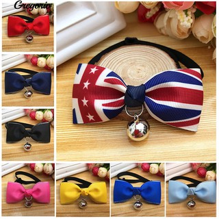 * Bowknot Bell สุนัขขนาดเล็กลูกแมว Kitten เนคไทคอปรับ Bow Tie