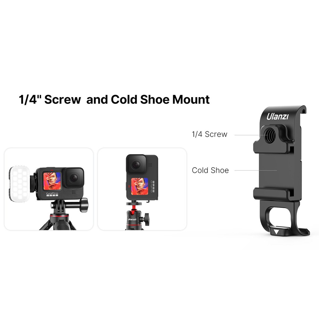 Ulanzi G9-6 Multi-Function Battery Lid For GoPro Hero 9 ฝาครอบแบตเตอรี่ พร้อมช่องเสียบไมค์ ช่องฮอตชู ช่องชาร์จแบต