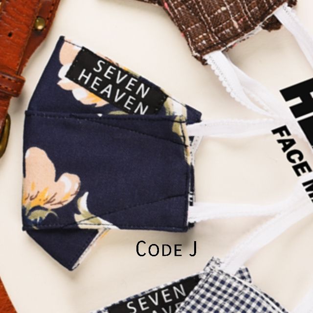 SEVEN​HEAVEN​ Face​ Mask​ หน้ากาก​ผ้า​ ทรง​ 3D​ code J​ size S, size L​
