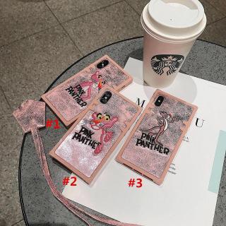 For Xiaomi Mi 10T 11 Lite POCO M3 X3 NFC Redmi 10 10A 10C Note8 Note9 Note11 Note10 Pro Note11S Note10S Note9S Pink Panther Square Phone Case