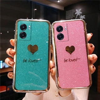 Soft Case OPPO A77 5G Glitter Case Heart Shape Soft Silicone Cover Casing OPPO A77 New 2022 Super Shiny Case for Girl