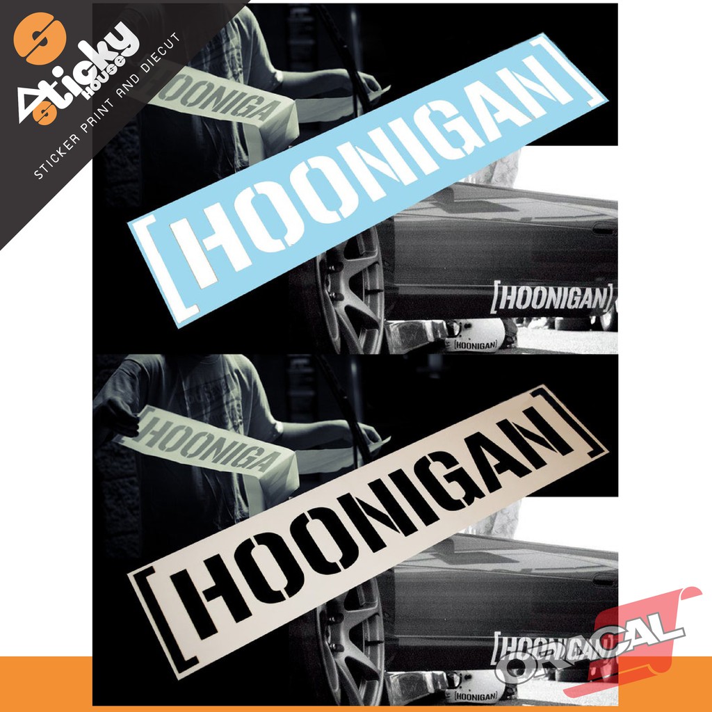 Sticker งานไดคัทลาย HOONIGAN แต่งรถ ติดกระจก ติดตกแต่ง ติดได้ทุกที่ กันน้ำกันแดด มีหลายสีหลายขนาด