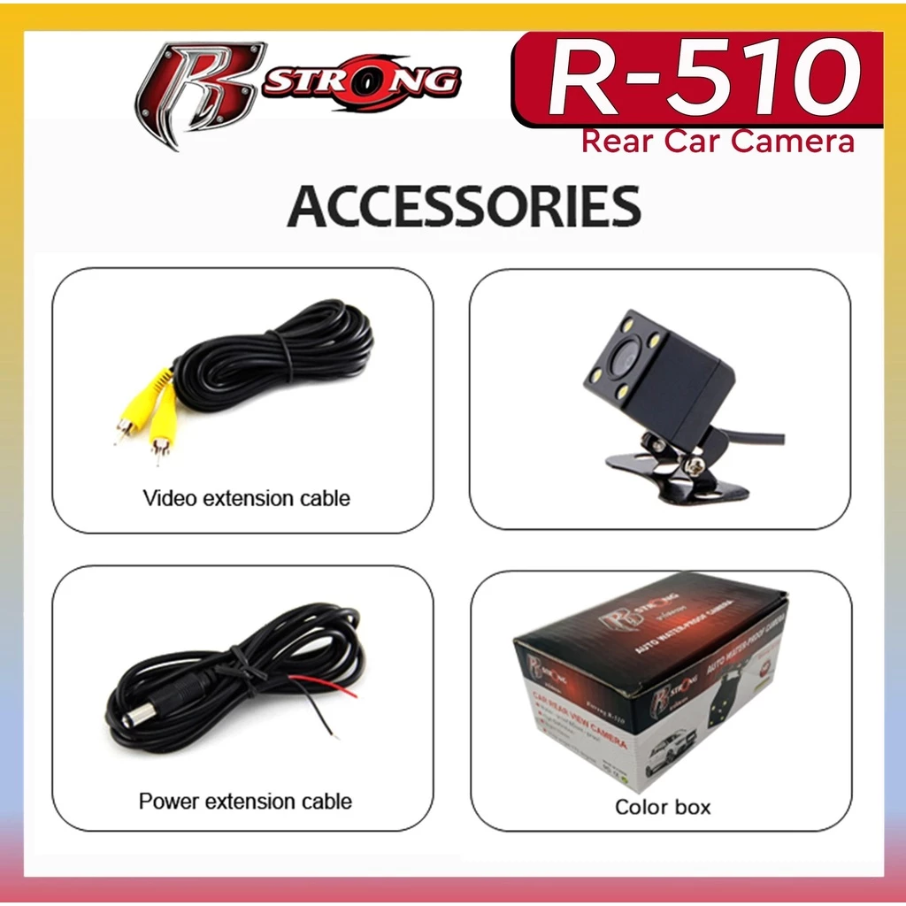 กล้องมองหลังติดรถยนต์ R-STRONG Rear Camera รุ่น R-510 สำหรับใช้ดูภาพตอนถอยหลังView Camera ด้านหลัง Camera รถกล้องมองหลัง thumbnail 8