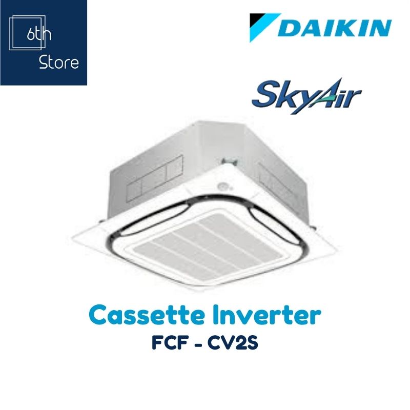 เครื่องปรับอากาศ DAIKIN Cassette Inverter FCF STANDARD PANEL SERIES INVERTER หน้ากาก ขาว-ดำ ขนาด 138