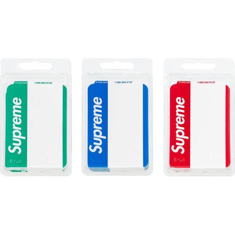 Supreme name badge stickers แบ่งขาย สติกเกอร์ป้ายชื่อ (4แผ่น/ชุด) คละสีได้