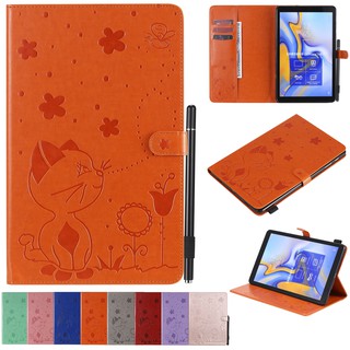 กรณีแท็บเล็ต Samsung Galaxy Tab A 10.5  T590 / T595 Tab A 10.1 T580 / T585 Tab E 9.6 T560 / T561 Case Slim Fit Multi Angle Stand Folio Pencil Holder Shockproof  Card Holder Wallet Flip Case Cover