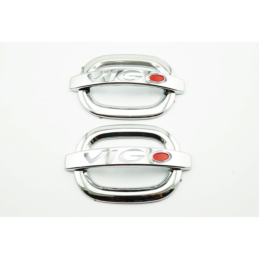 ครอบไฟเลี้ยวแก้มปั้มโลโก้สำหรับ Toyota Hilux Vigo 2005-14 พลาสติกสีโครเมี่ยมติดตั้งด้วยเทปกาวสองหน้าด้านหลัง