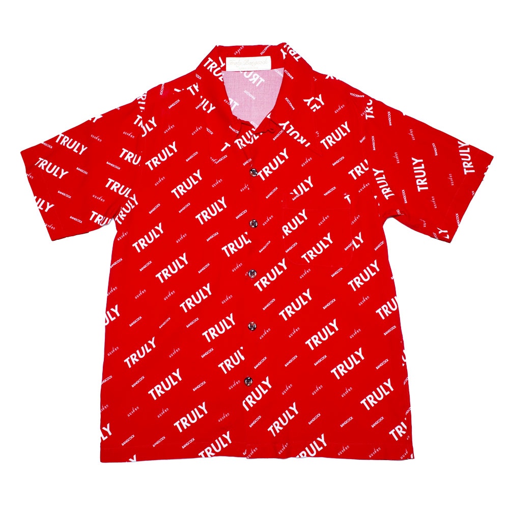 TRULY เสื้อเชิ้ตฮาวาย สีแดง