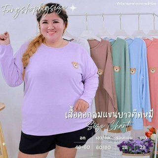 พร้อมส่ง เสื้อยืด เสื้อแขนยาวผ้าร่องคอกลมหมีน้อย ผ้านิ่มมากใส่สบาย สไตล์เกาหลี ใส่เที่ยวคาเฟ่ เสื้อวาเลนไทน์ / A936