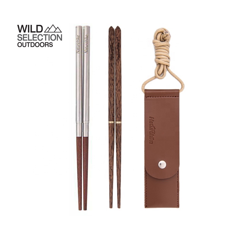 Naturehike Thailand ตะเกียบไม้ (ราคา/1คู่) Foldable Wood chopsticks NH20CJ010