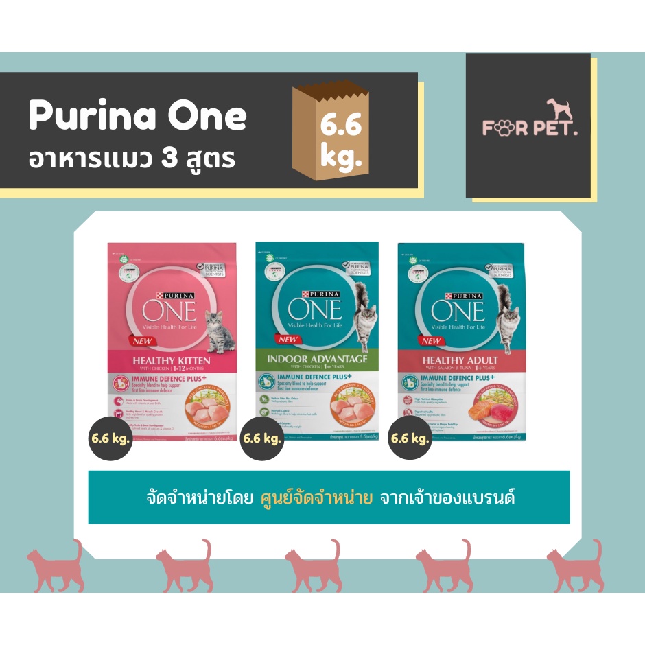 ยกกระสอบ PURINA ONE เพียวริน่าวัน อาหารแมวแบบเม็ด 3 สูตร แพคใหญ่ ขนาด 6.6 กก.