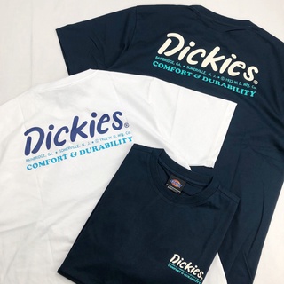 Dickies เสื้อยืด แขนสั้น พิมพ์ลายโลโก้คู่ สีฟ้า สีขาว สําหรับผู้ชาย และผู้หญิง