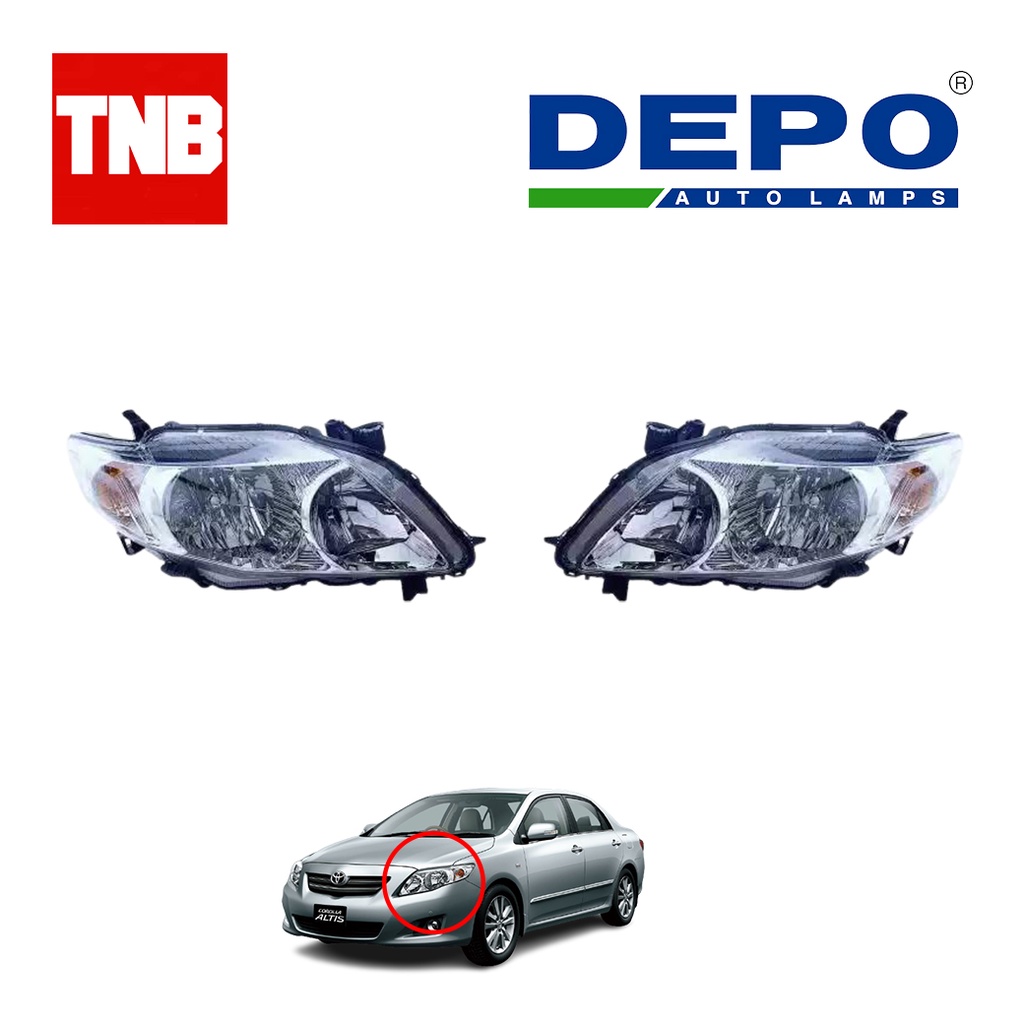 Depo ไฟหน้า โคมไฟ Toyota Altis โตโยต้า อัลติส  ปี 2008-2010