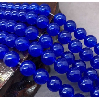 ลูกปัดสเปเซอร์ Chalcedony สีฟ้าธรรมชาติ 6/8/10 มม. สําหรับการออกแบบสร้อยข้อมือ DIY