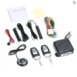 ＊▷COD Car Alarm Systems Car SUV Switch Keyless Entry Engine Start Alarm System Push Button Remote Starter Stop Auto Anti-theft System without Vibration Sensor